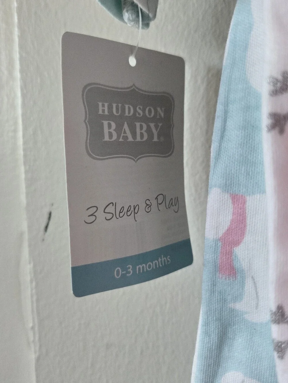 Hudson Baby 3 Piece Polar Bear Snowflake Footed One-Piece  Light Blue White Pink